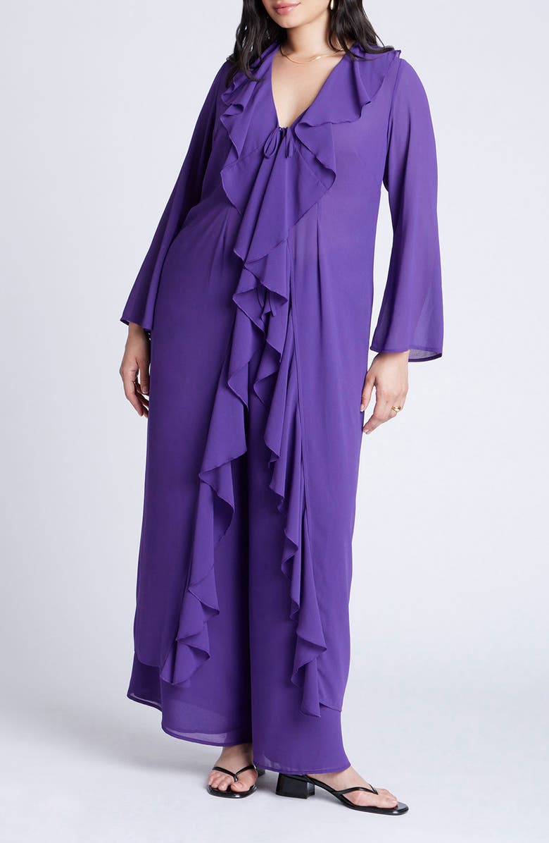 ELOQUII Chiffon Wide Leg Pants, Alternate, color, 
