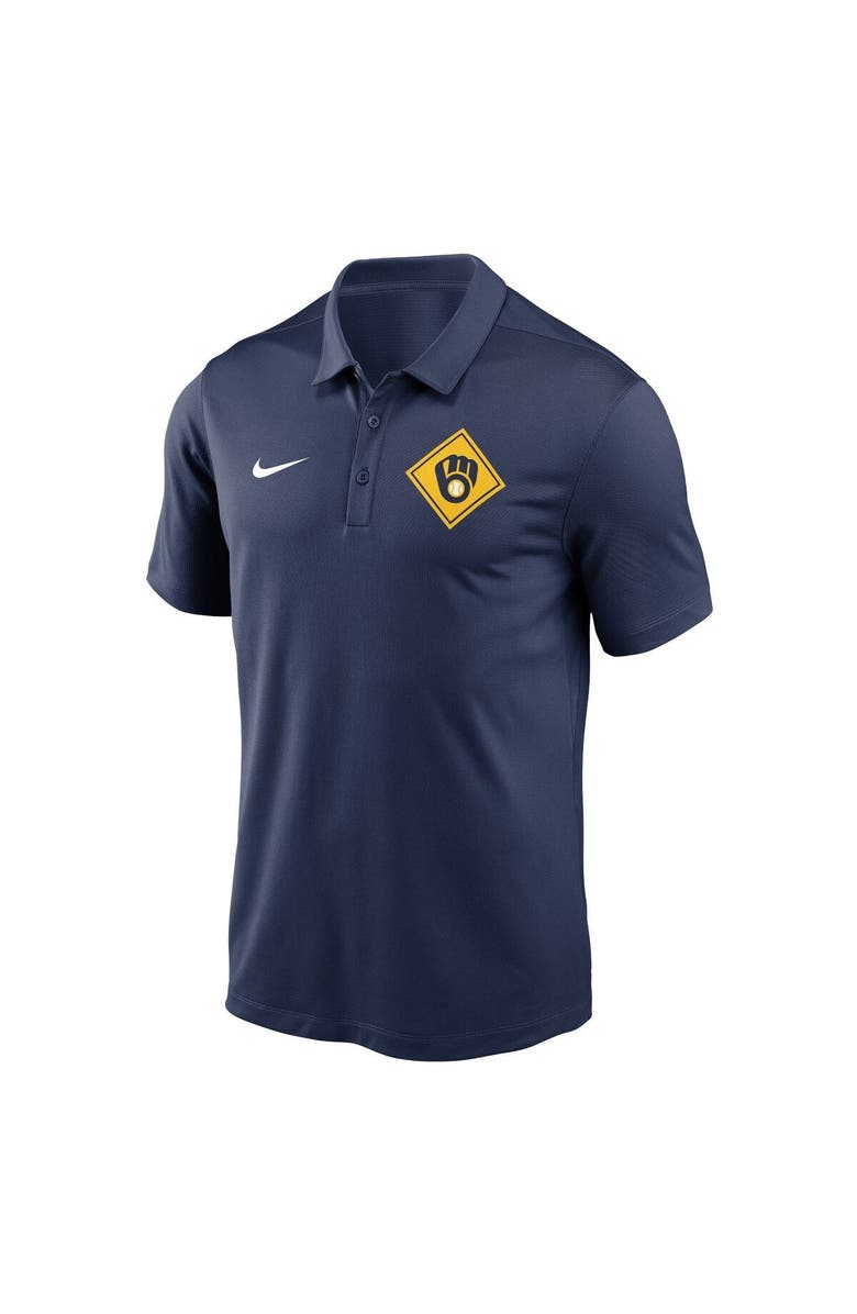 Nike Men's Nike Navy Milwaukee Brewers Diamond Icon Franchise Performance Polo, Alternate, color, 