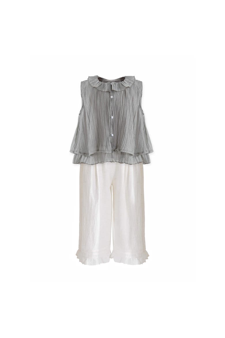 Ruffle Pants Set, Main, color, Grey