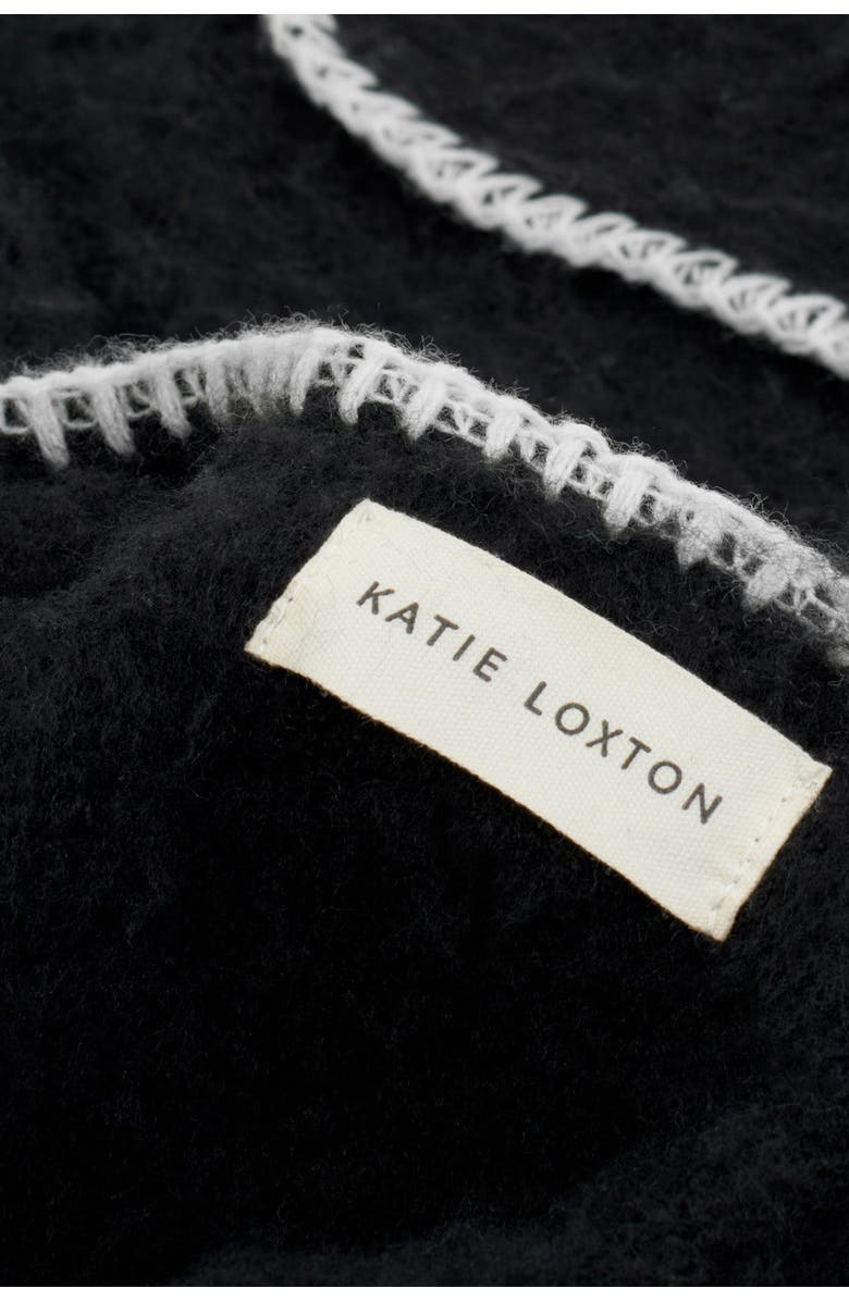 Katie Loxton Whipstitch Blanket Cape with Belt, Alternate, color, Black