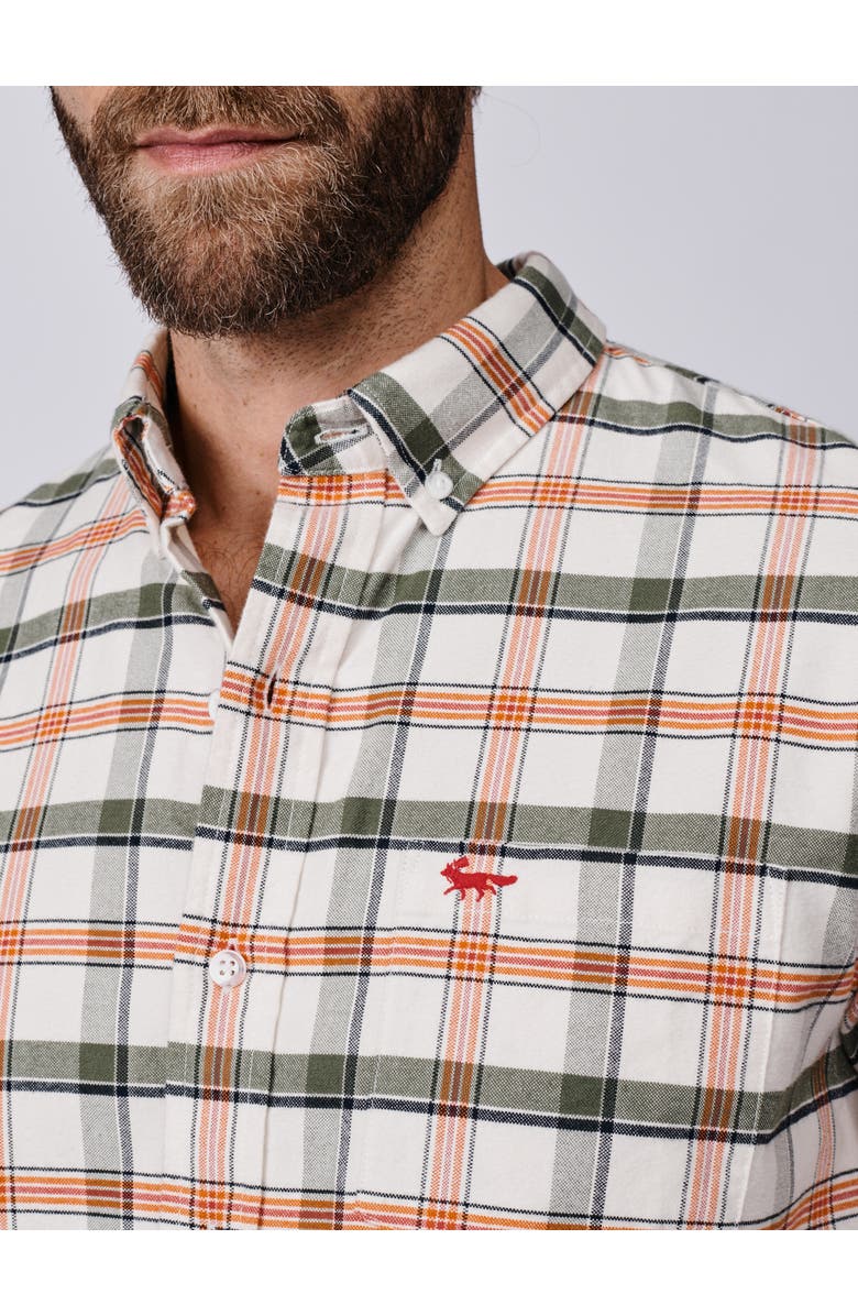 Aubin Merton Brushed Oxford Button Down Shirt, Alternate, color, Vintage White Check