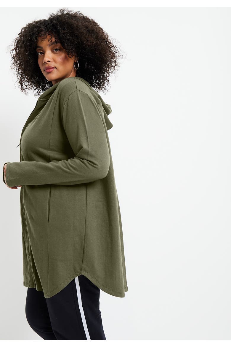 Zip Up French Terry Hoodie, Alternate, color, SEA MOSS