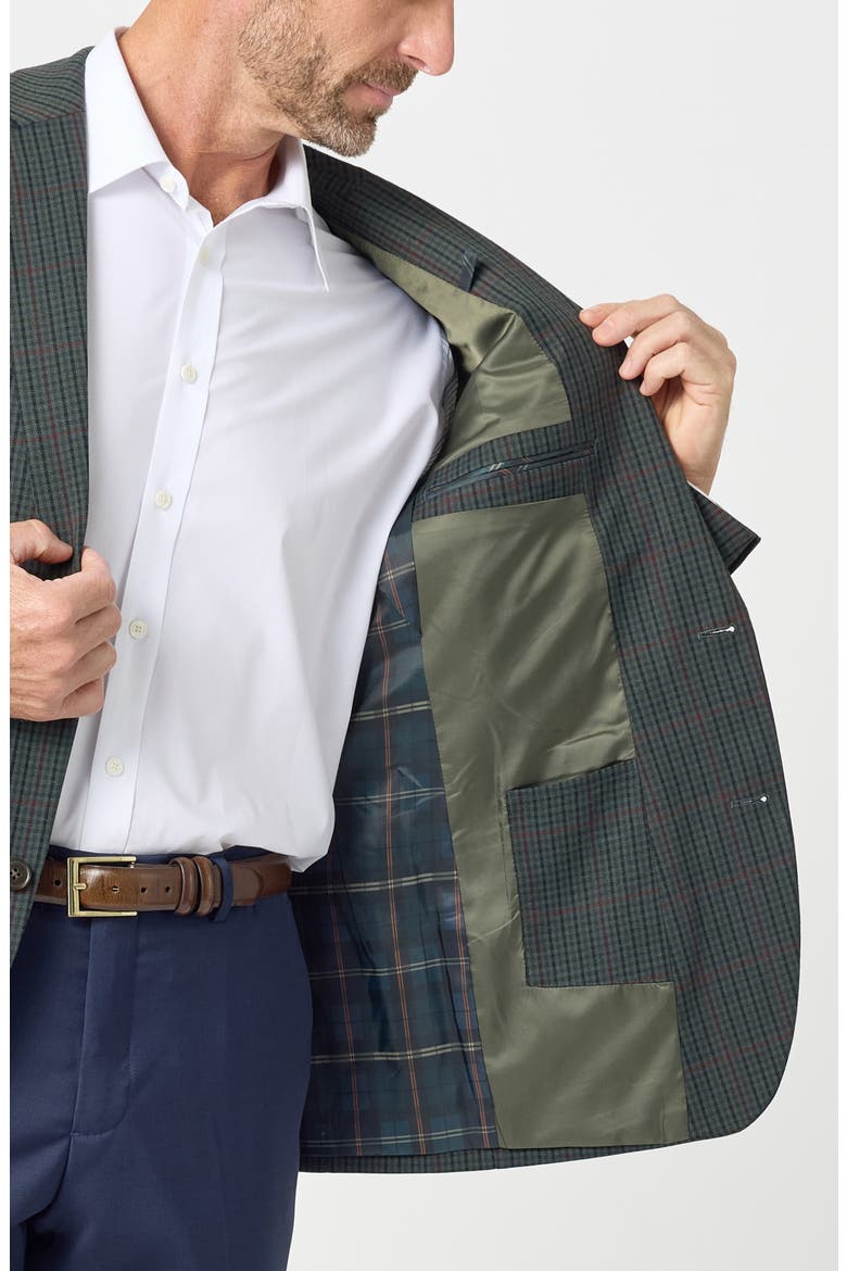 Check Slim Fit Stretch Sport Coat, Alternate, color, OLIVE/ NAVY