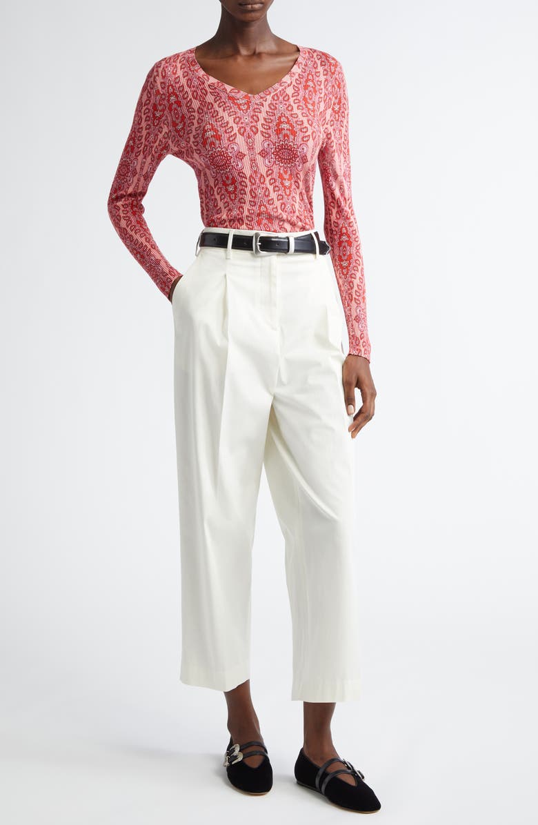 Etro Paisley Rib Sweater, Alternate, color, Stampa F.do Rosa