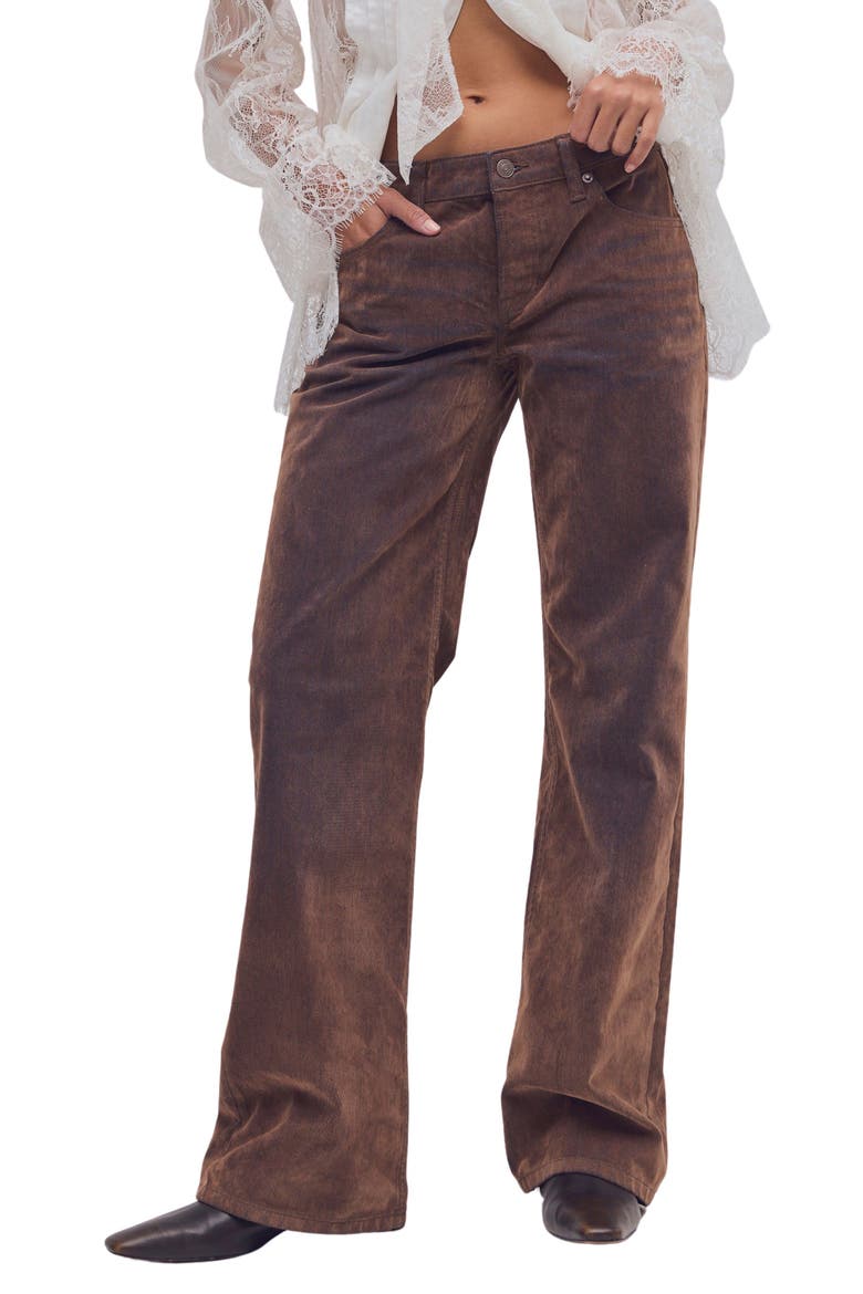 Tennessee Low Rise Wide Leg Jeans, Main, color, UMBER