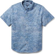 Reyn Spooner Molokai Channel Short Sleeve Cotton Blend Button-Down Shirt