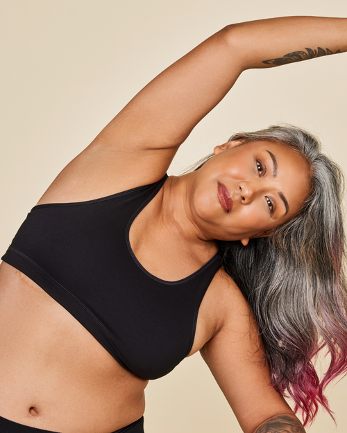 Meadow Glide Cotton Racerback Bralette In Animal Print