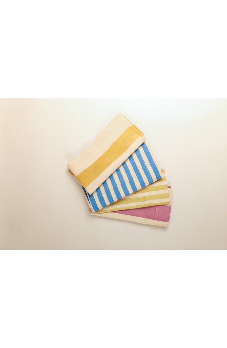 Ninéh Oh! Stripes Multi-coloured Napkins - Set of 4, Main, color,