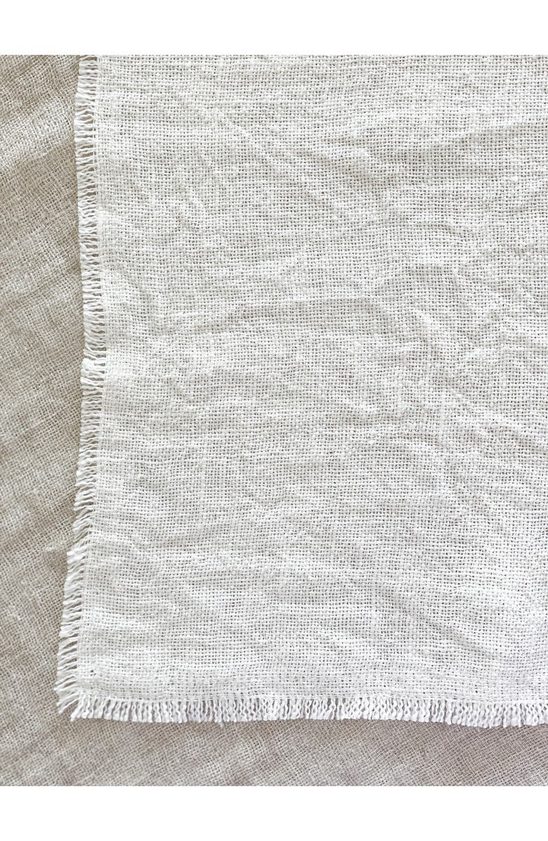 Anaya So Soft Linen Table Runner, Alternate, color, White