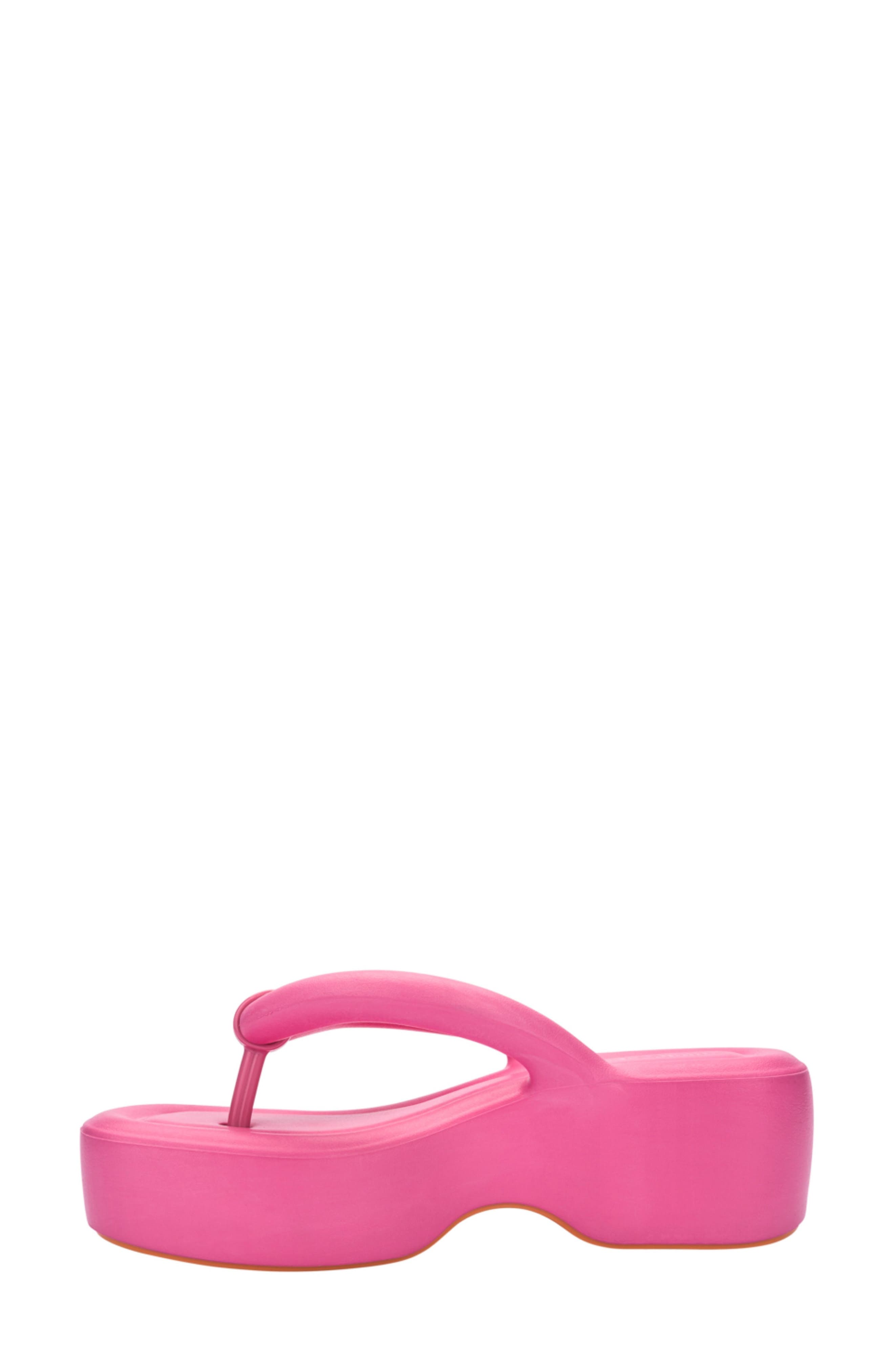 Free Platform Flip Flop, Alternate, color, ORANGE/ PINK
