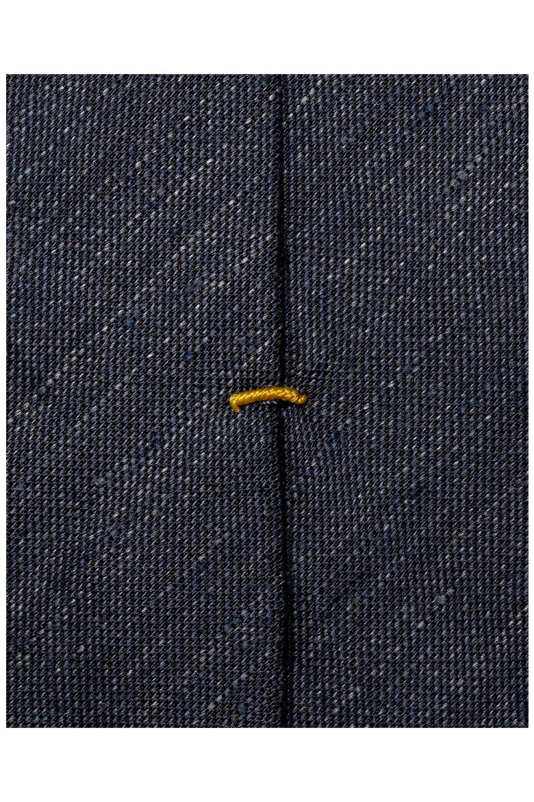 Navy Blue Solid Linen & Silk Tie, Alternate, color, NAVY
