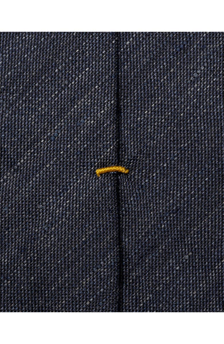 Eton Navy Blue Solid Linen & Silk Tie, Alternate, color, Navy