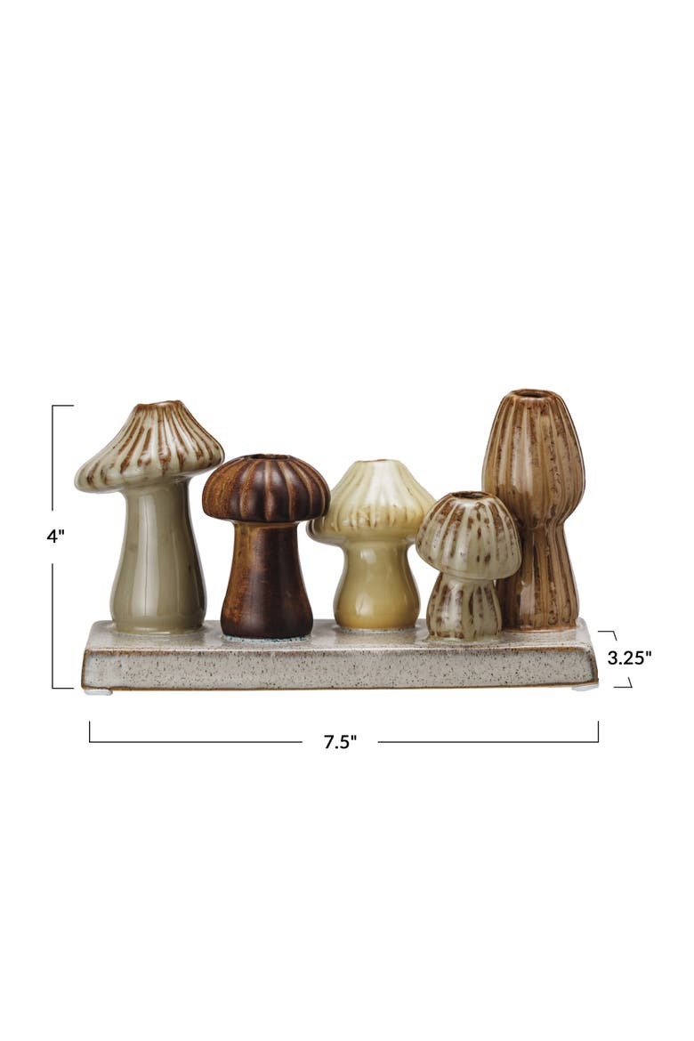 Enchanted Garden Stoneware Mushroom Vase, Multicolor, Alternate, color, Multicolor