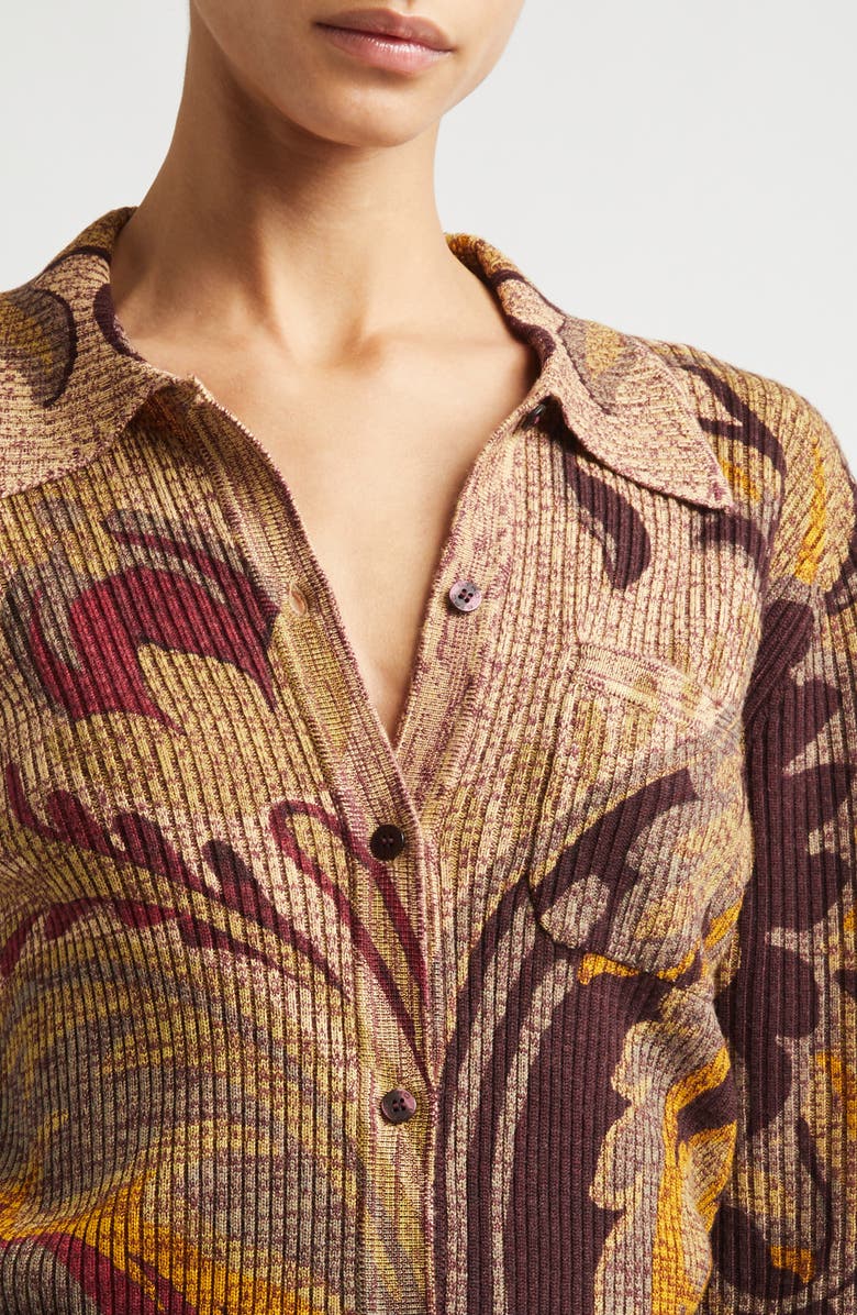 Etro Paisley Wool Knit Shirt, Alternate, color, Multicolor Green Base