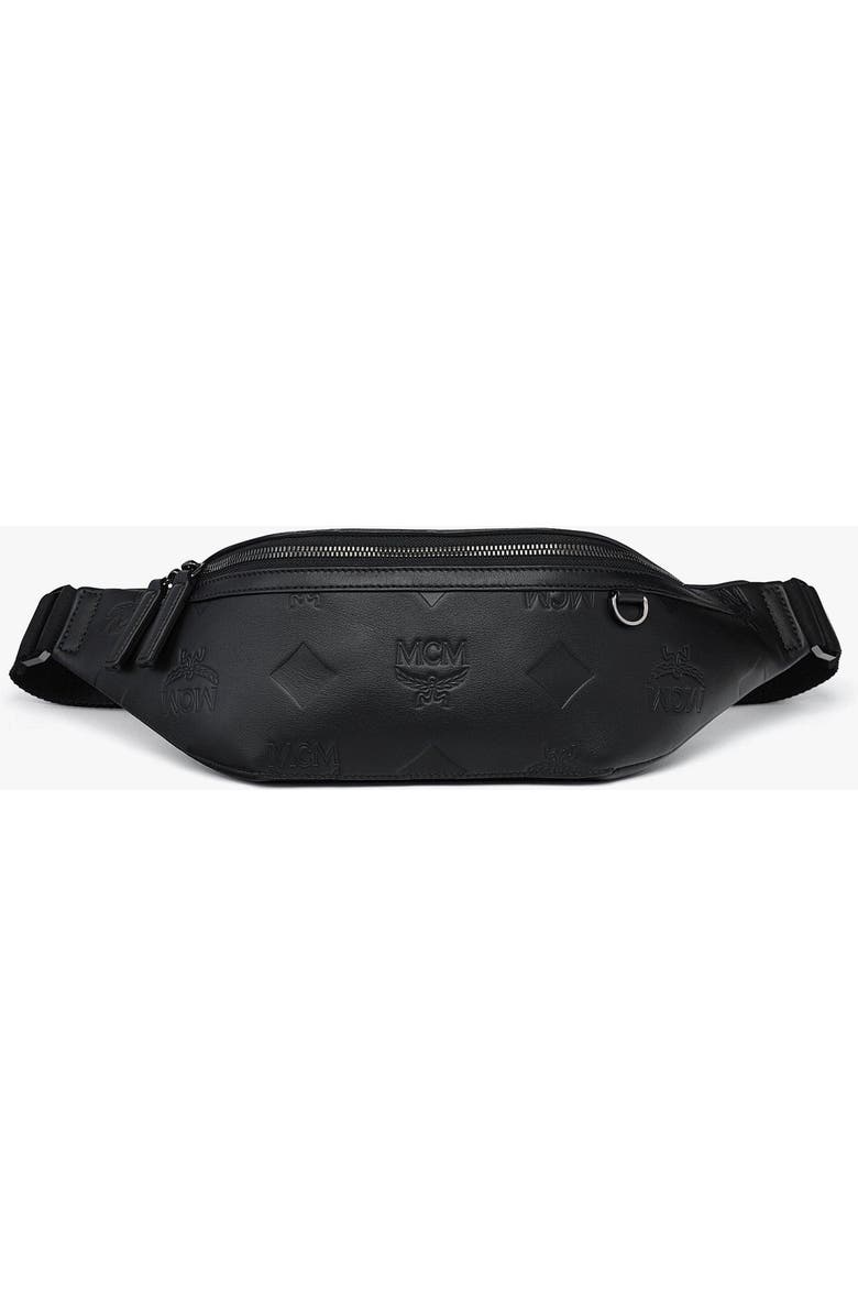 MCM Medium Fursten Belt Bag in Maxi Monogram Leather, Main, color, Black