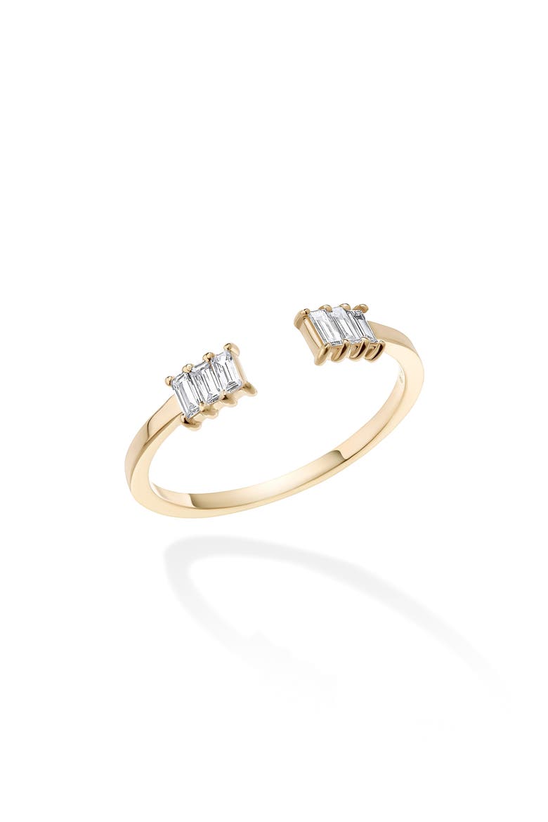 Echo 14K Gold Baguette Diamond Ring, Main, color, YELLOW GOLD