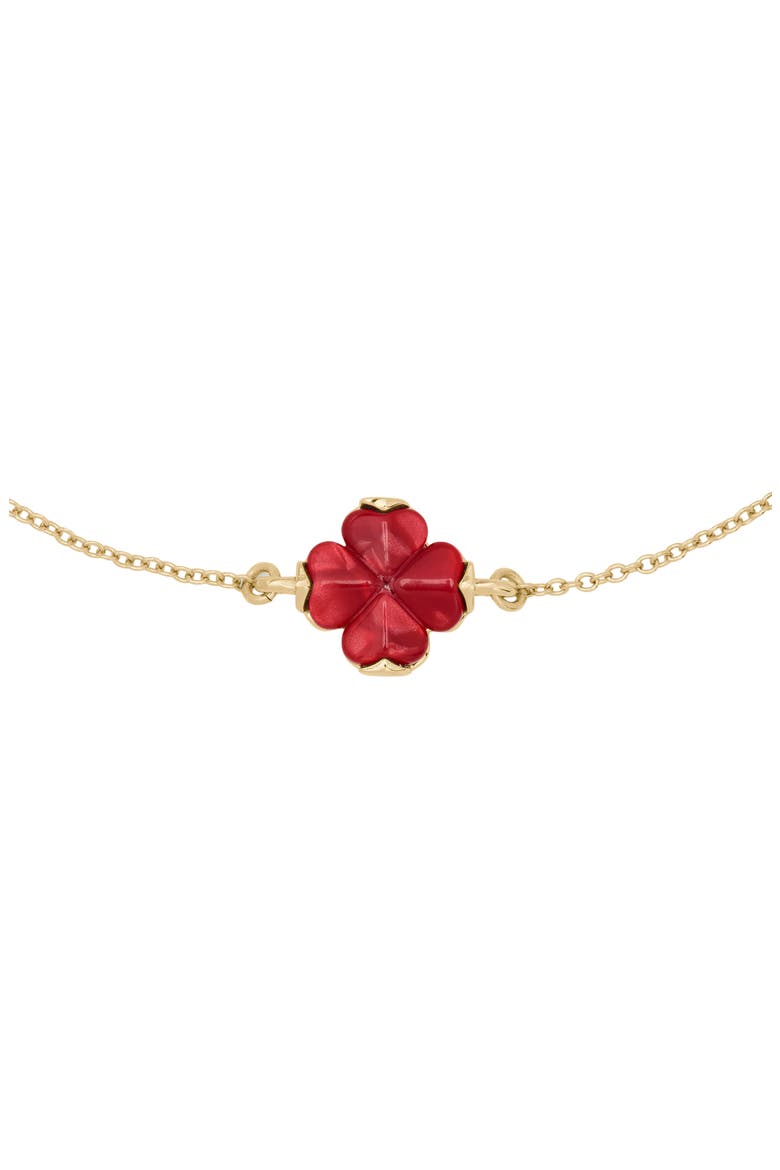 Clover Solitaire Bracelet, Alternate, color, RED