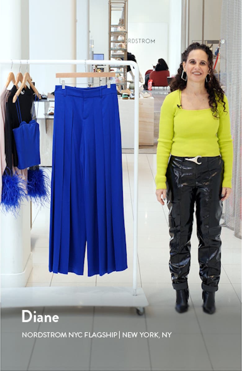 Simon Pleated Wide Leg Satin Pants, sales video thumbnail