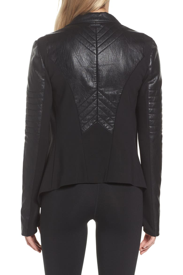 Drape Front Jacket, Alternate, color, BLACK