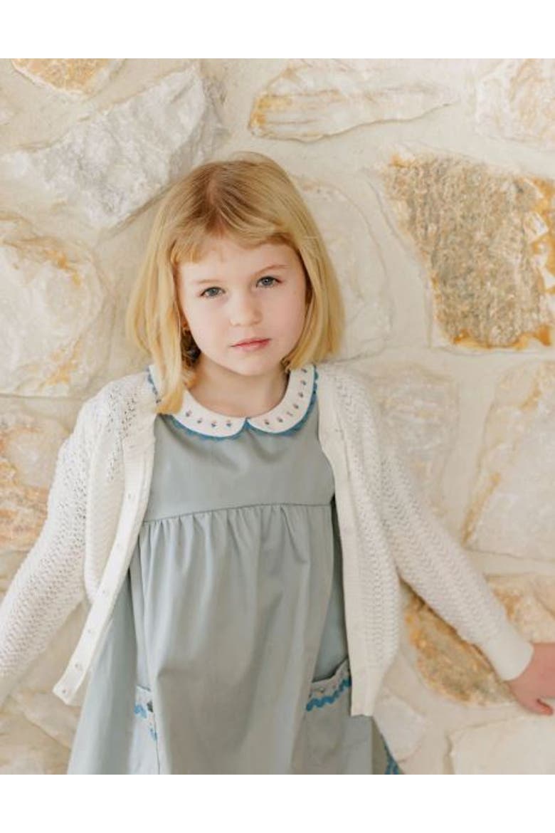 Looms Wave Collection - Tulip Collar Short Sleeve Dress for Little Kids, Alternate, color, Blue
