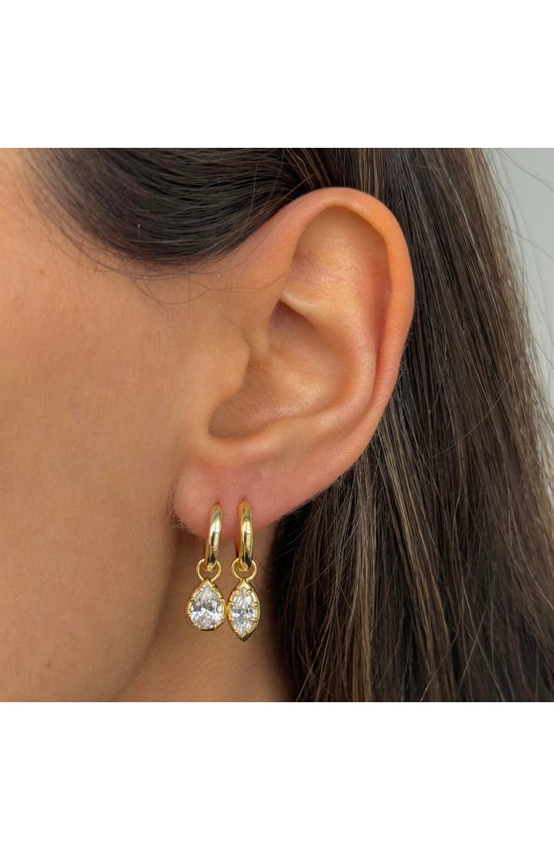 BY ADINA EDEN CZ Marquise Bezel Dangling Huggie Earring, Alternate, color, Gold