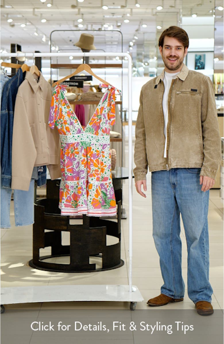 Cara Print Ruffle Cover-Up Minidress, sales video thumbnail