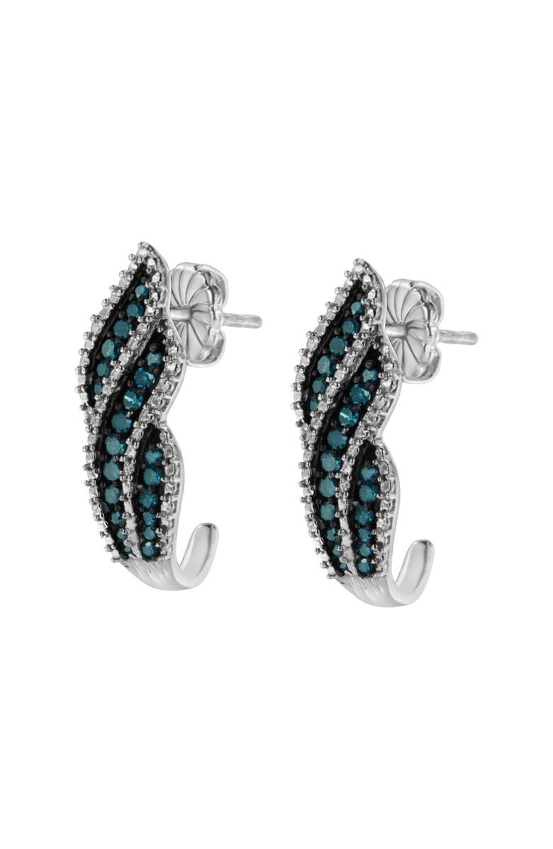 Haus of Brilliance Sterling Silver .5 ct. TDW Treated Blue Diamond Dangling Stud Earrings, Alternate, color, White