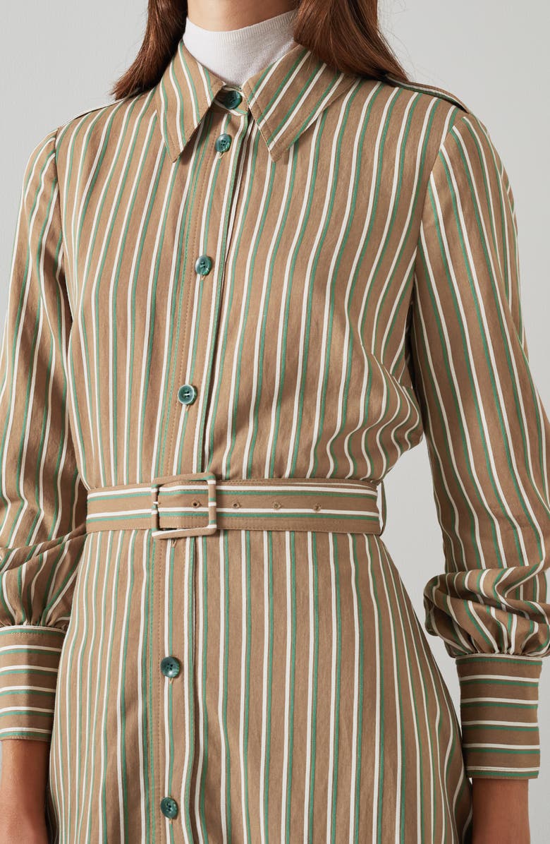 LK Bennett Frances Stripe Long Sleeve Shirtdress, Alternate, color, 