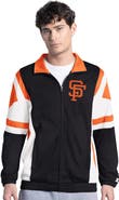 STARTER Men's Starter Black/Orange San Francisco Giants Contender Tricot Full-Zip Track Jacket