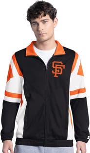 STARTER Men's Starter Black/Orange San Francisco Giants Contender Tricot Full-Zip Track Jacket