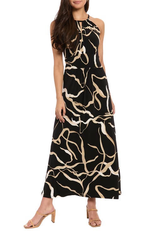 Morris Abstract Print Sleeveless Jersey Maxi Dress