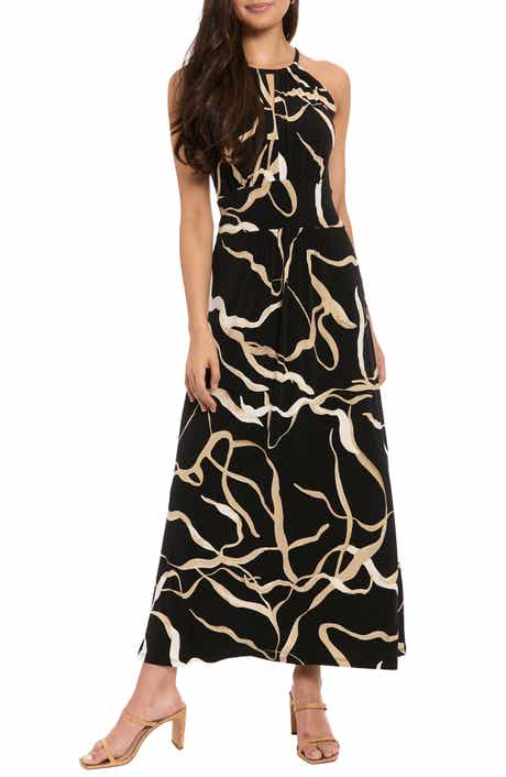 Morris Abstract Print Sleeveless Jersey Maxi Dress