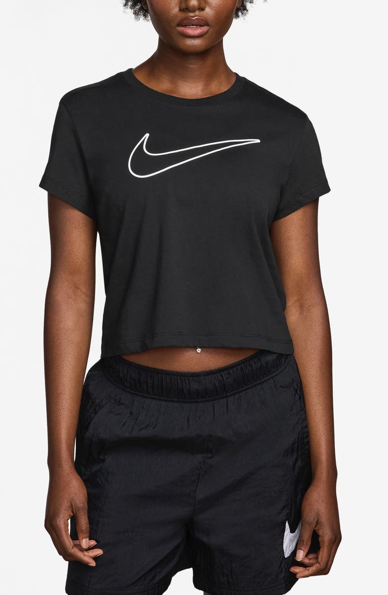 Nike Sportwear Swoosh Graphic T-Shirt, Main, color, Black/ White