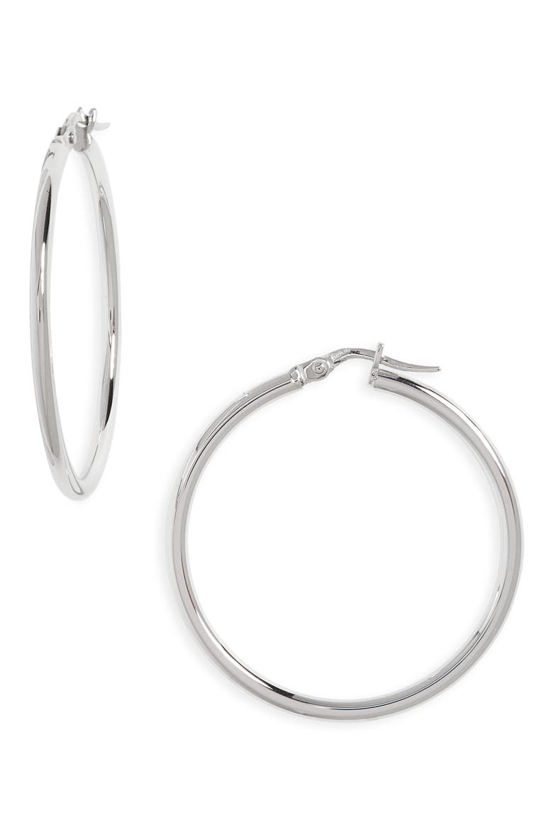 Hoop Earrings, Main, color, WHITE