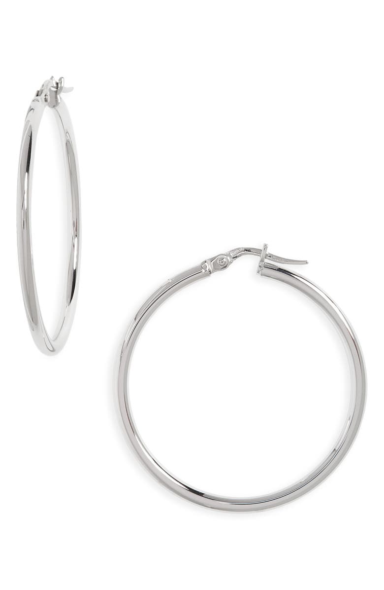 Roberto Coin Hoop Earrings, Main, color, White
