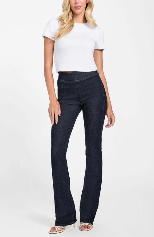 Guess High Waist Pull-on Baby Bootcut Jeans In Blue