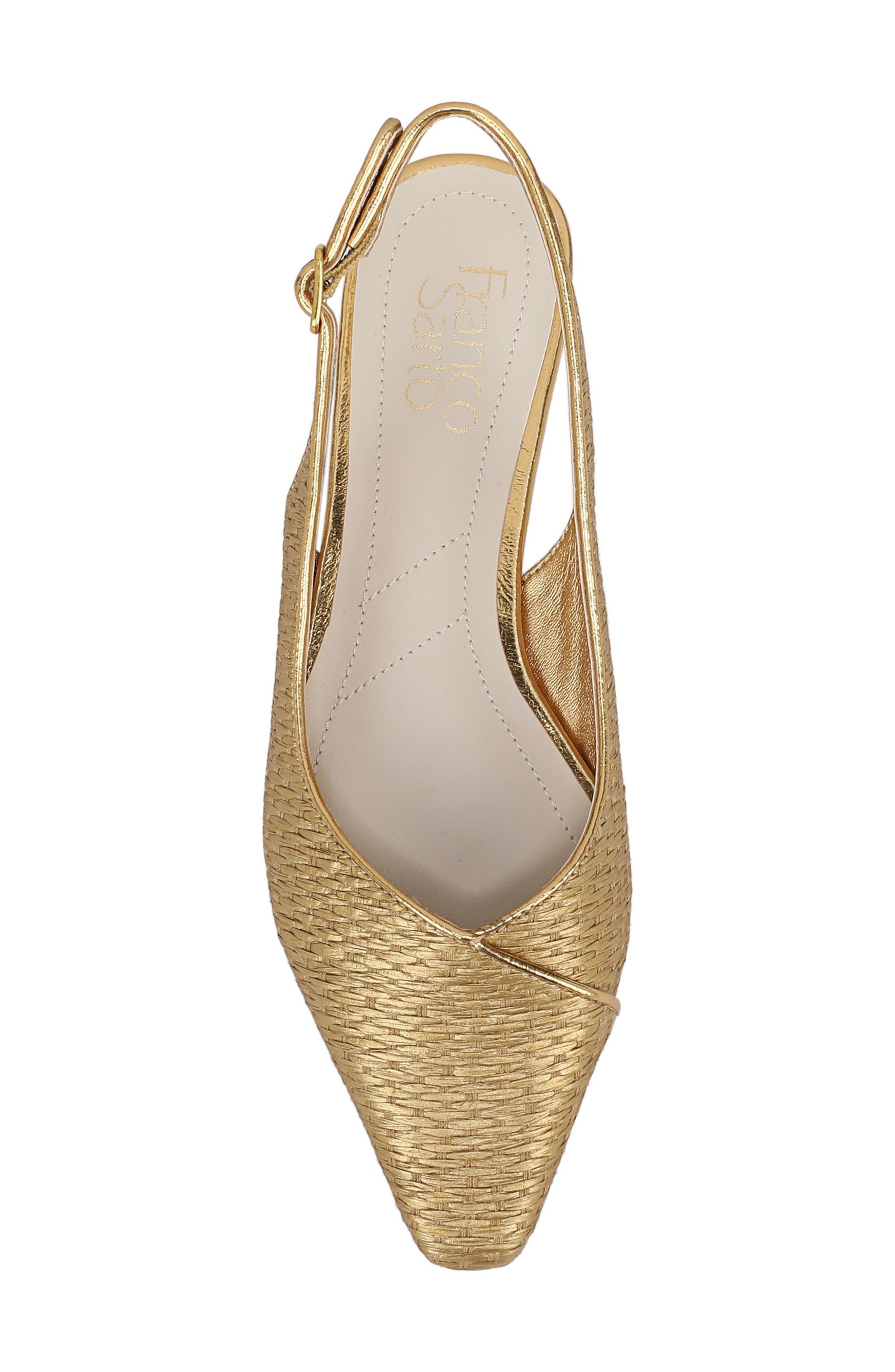 Franco Sarto Raena Slingback Flat, Alternate, color, Gold