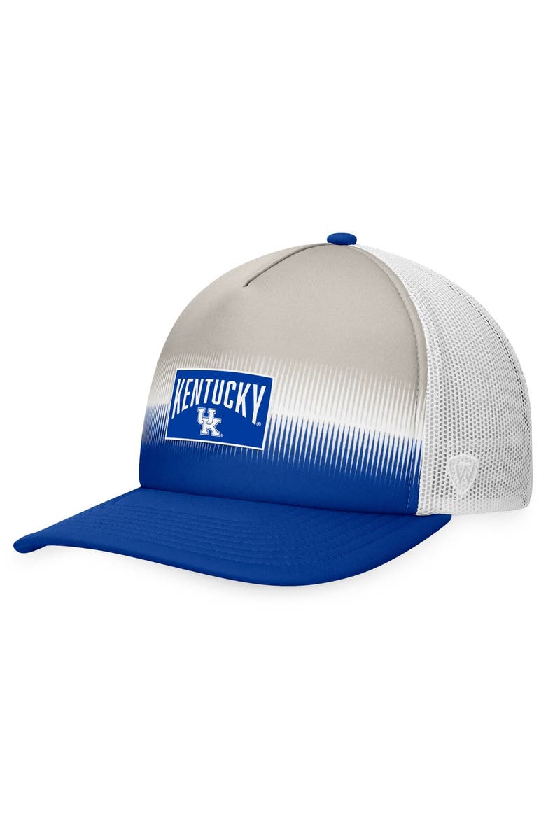 Men's Top of the World Royal/Gray Kentucky Wildcats Daybreak Foam Trucker Adjustable Hat, Main, color, Royal