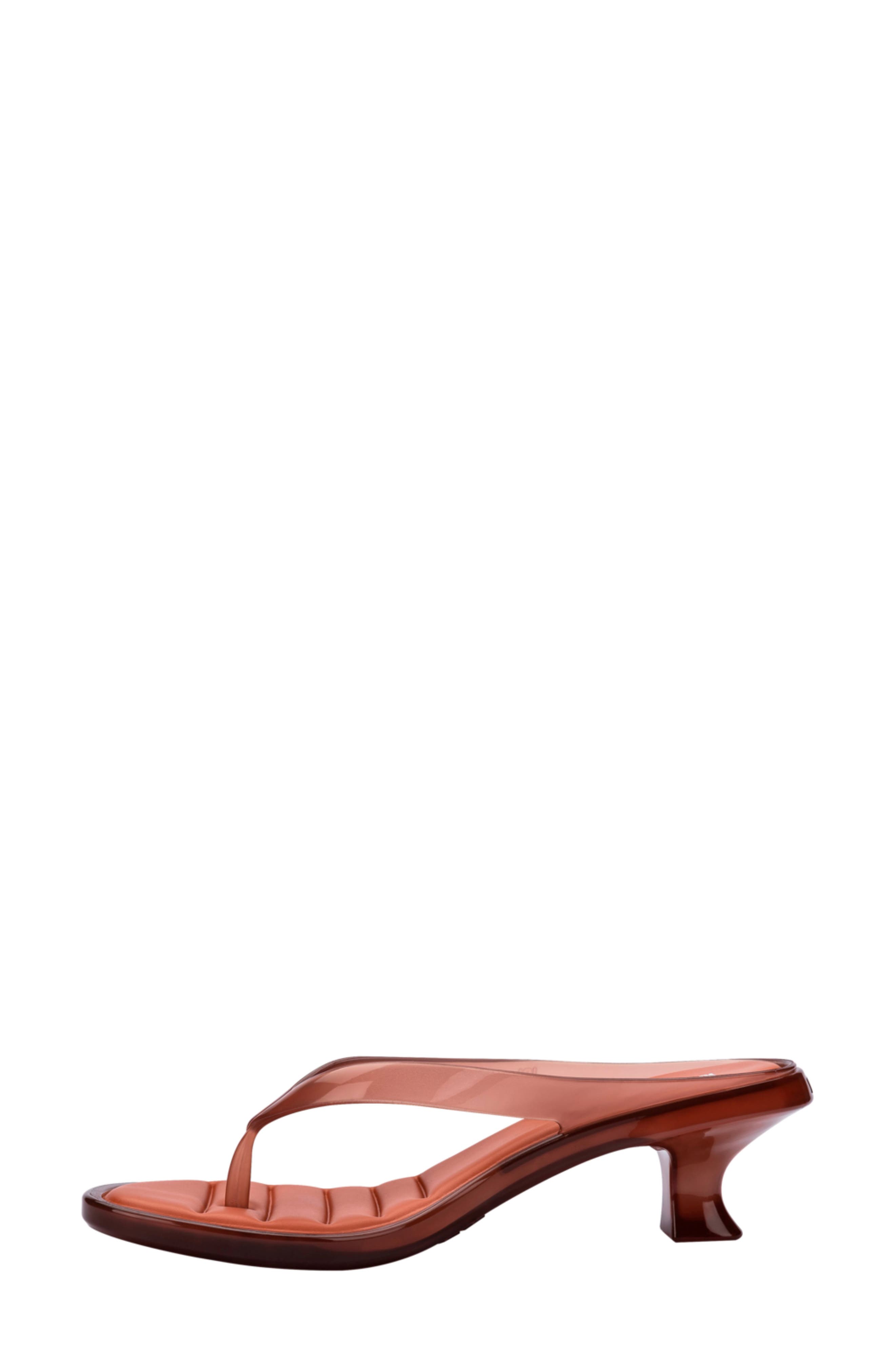 Kitten Heel Flip Flop, Alternate, color, BROWN/ORANGE