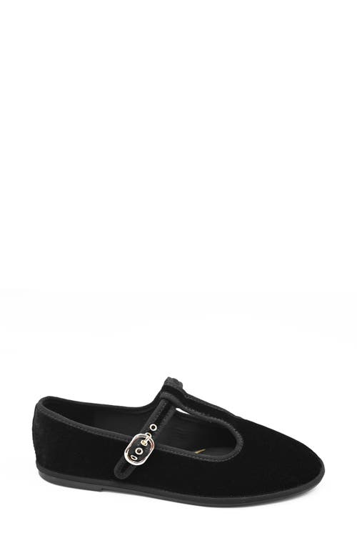 Kenneth Cole Verona Velvet T-strap Mary Jane Flat In Blue