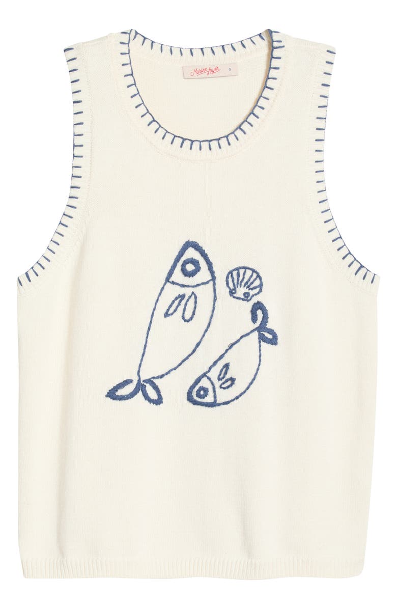 Marine Layer Marisol Whipstitch Cotton Sweater Tank, Main, color, Pescare