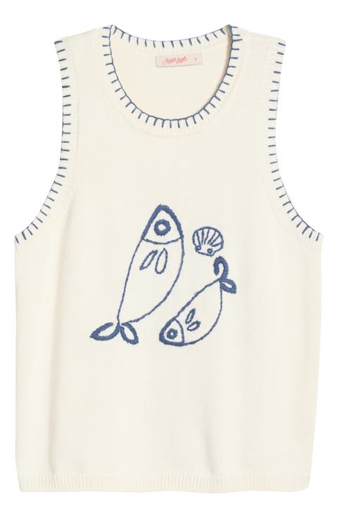 Marisol Whipstitch Cotton Sweater Tank