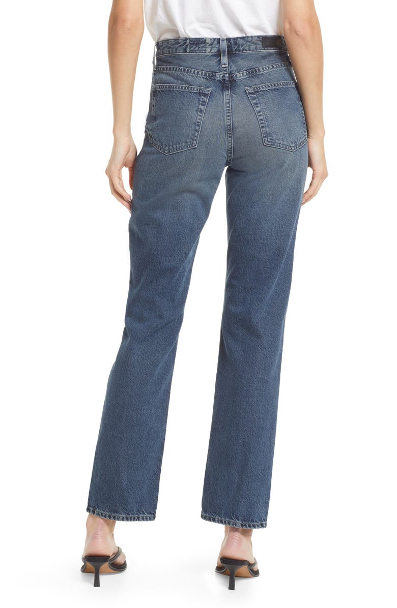 AG Alexxis High Waist Straight Jeans, Alternate, color, Shamrock