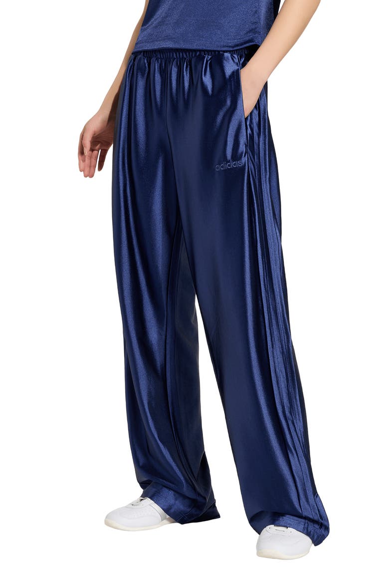 Satin Wide Leg Pants, Main, color, DARK BLUE