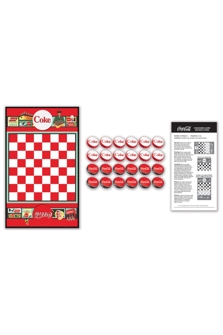 Coca-Cola Checkers Board Game, Alternate, color, Multicolor