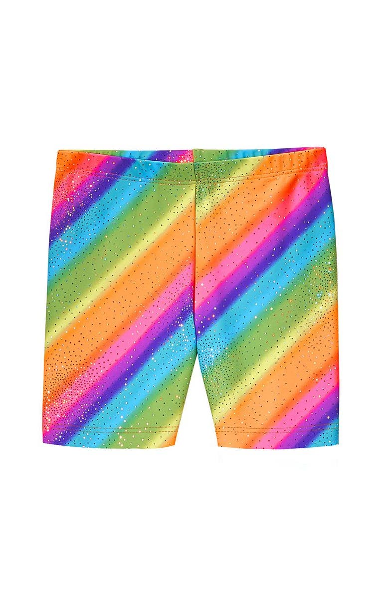 CITY THREADS Printed Novelty Bike Shorts, Main, color, Rainbow Sparkle
