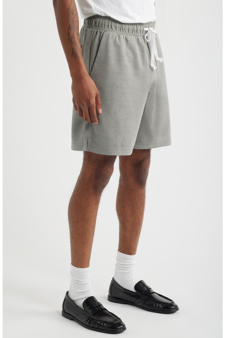 Knit Drawstring Shorts, Alternate, color, GREY FOSSIL
