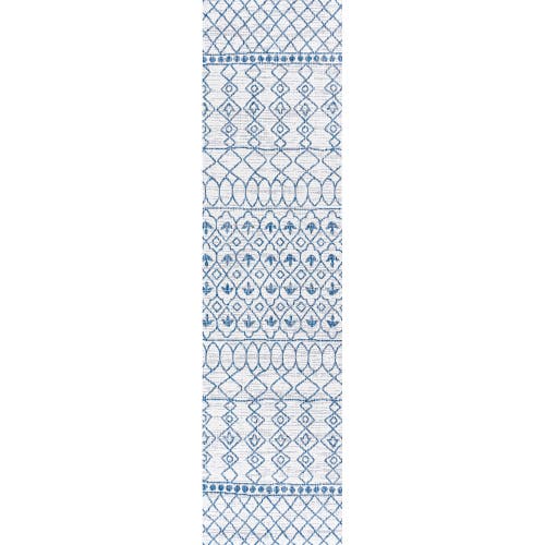 Jonathan Y Kafel  Bohemian Indoor/outdoor Area Rug In Ivory/blue