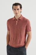Brunello Cucinelli Rib knit polo