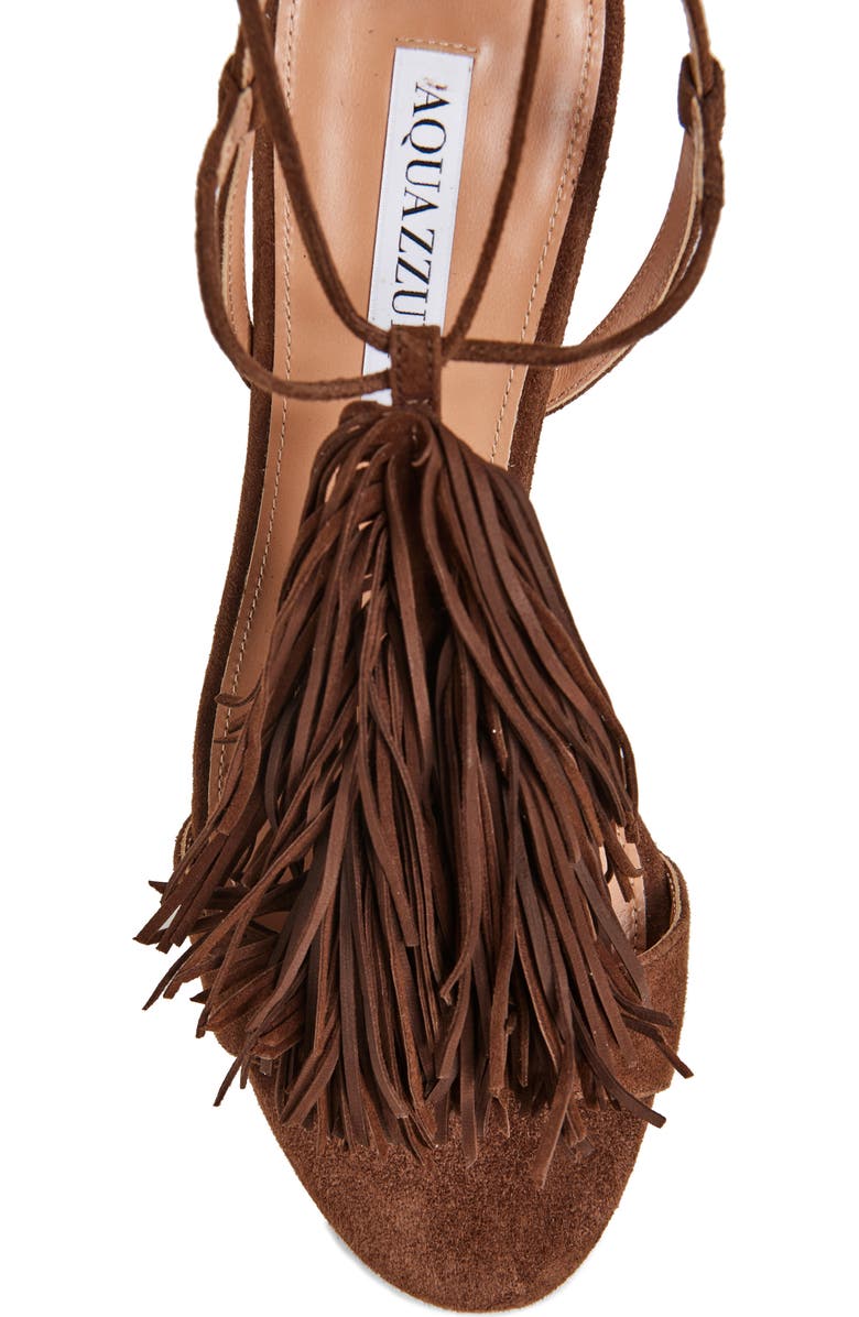 Aquazzura Gytane Fringe Ankle Sandal, Alternate, color,